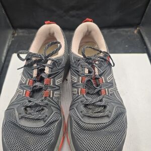 Asics Black and Red Athletic Shoes